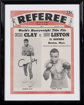 1964 Cassius Clay Autographed Referee Magazine Cover In 12 x 15 Framed Display (Beckett)